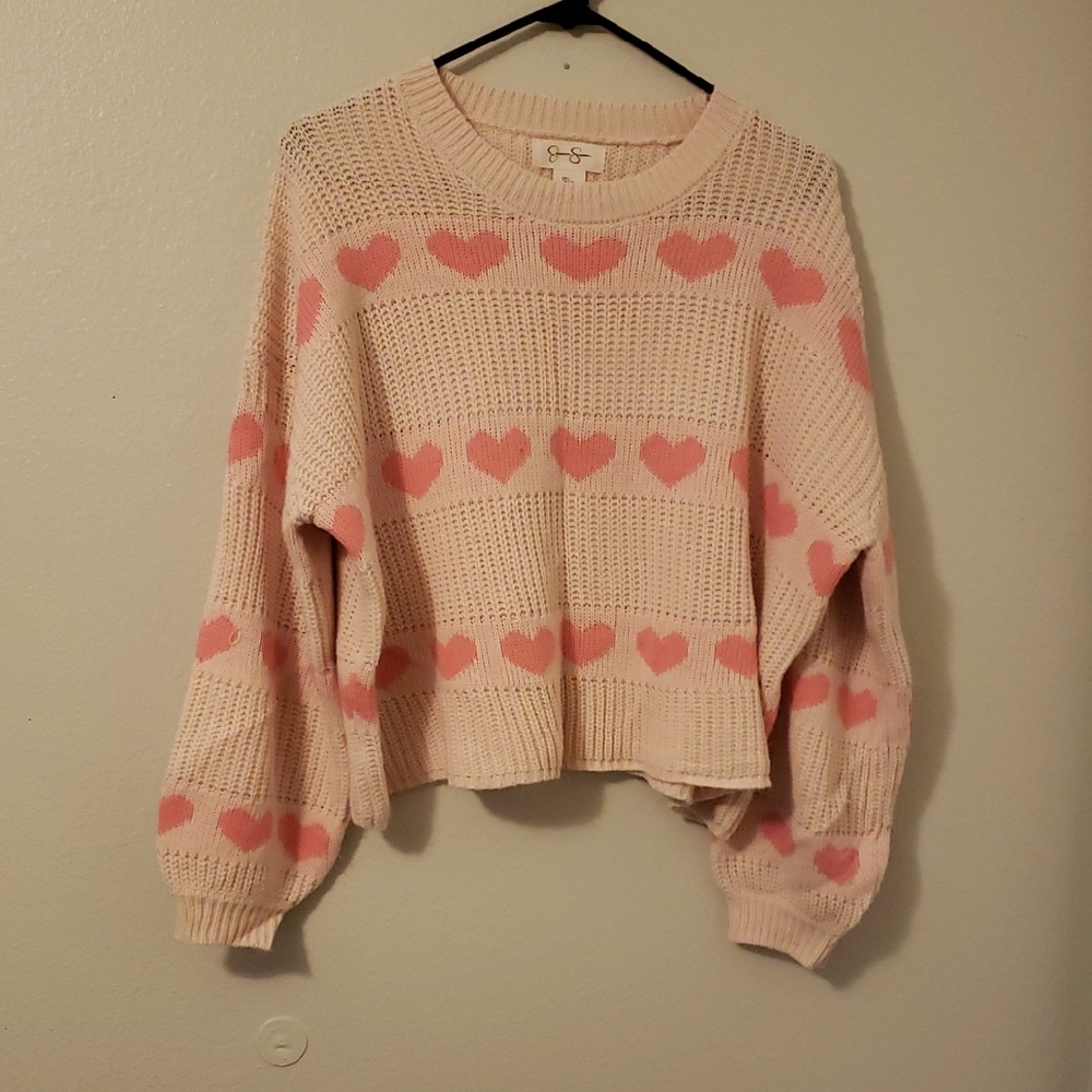 Jessica Simpson Blush Heart Pattern Sweater